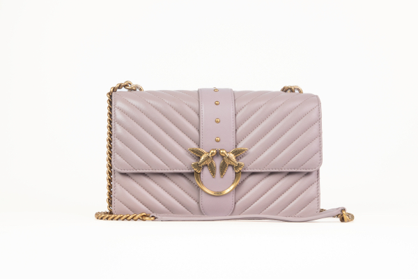 Pinko love classic shoulder crossbody nude