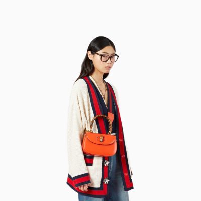 Gucci Bamboo1947 Mini Top Handle Bag Orange