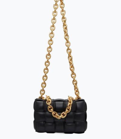 BOTTEGA VENETA Black Chain Cassette Shoulder Black Bag