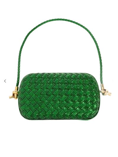 Bottega Veneta Knot Small Shoulder Bag Green Shimmer