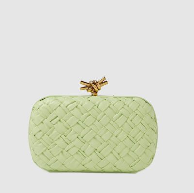 Bottega Veneta Knot Minaudiere Clutch in Intrecciato Leather