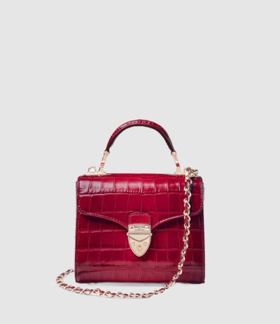 Aspinal Mini Mayfair Shine Cherry Ombre Small Croc