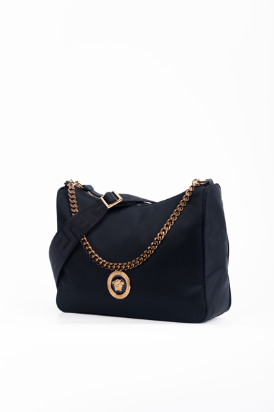 VERSACE Nylon Bag Black MM size