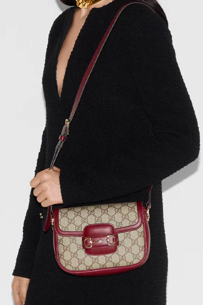 GUCCI HORSEBIT 1955 MINI SHOULDER Redwine