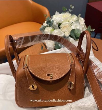 Hermès Mini Lindy Tan