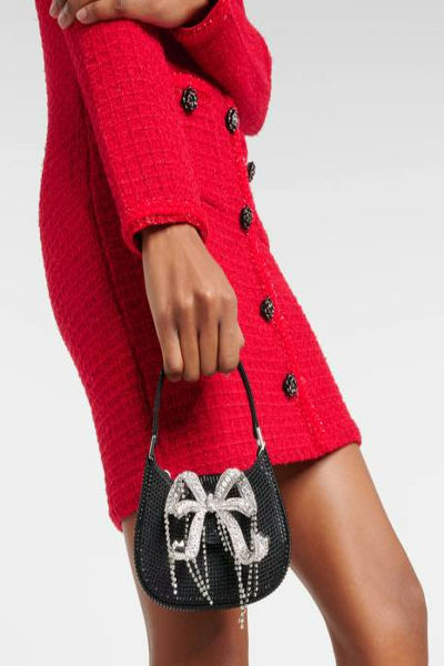 Self-Portrait The Bow crystal-embellished shoulder bag