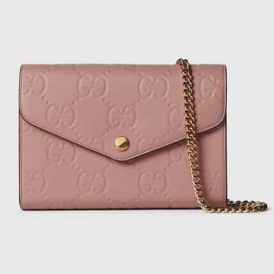 GUCCI GG LEATHER CHAIN WALLET
