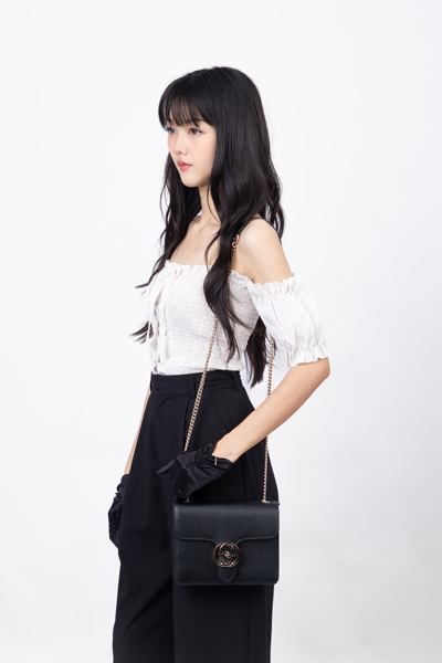Gucci Interlocking GG Black Leather Small Bag
