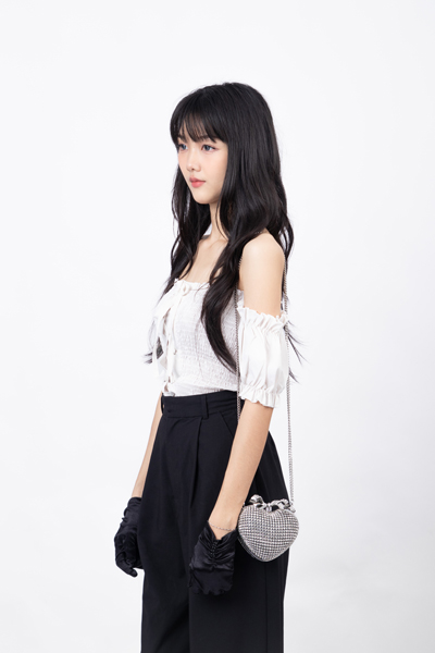 Self Portrait Silver Crystal Heart Clutch