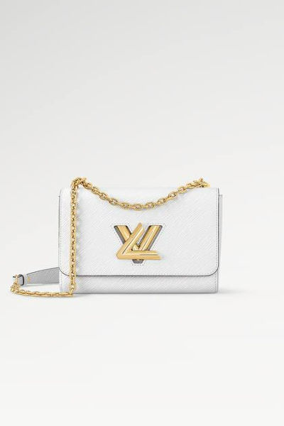 LV Twist MM Chain Bag White
