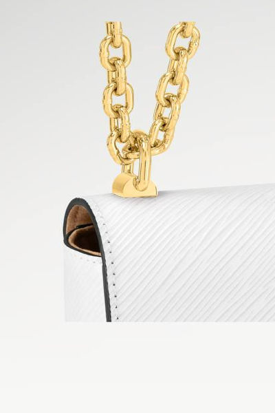 LV Twist MM Chain Bag White