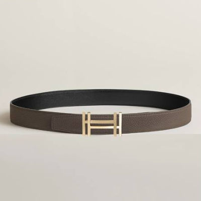 Hermes H au Carre 32 mm belt buckle & Reversible leather strap