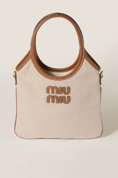 MIU MIU IVY canvas and leather bag