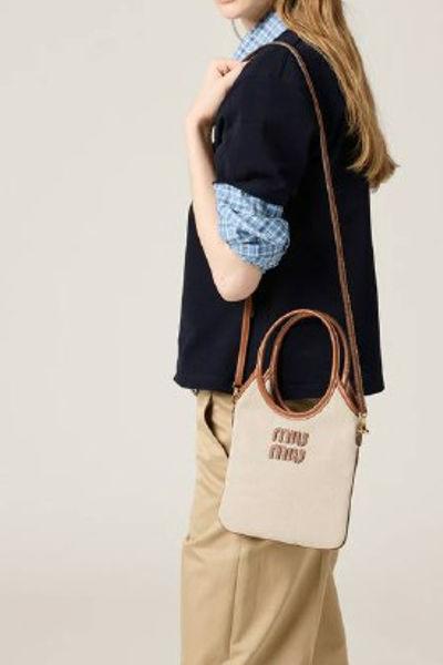 MIU MIU IVY canvas and leather bag
