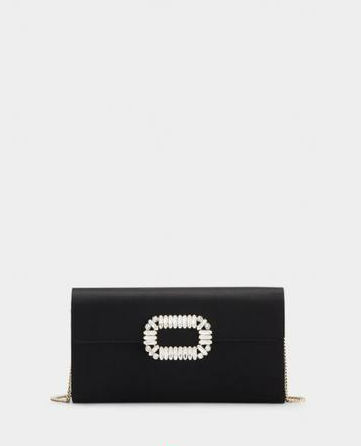 Rogger Vivier Sexy Choc Clutch in satin