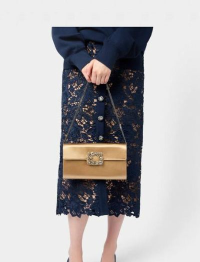 Rogger Vivier Efflorescence Clutch in satin