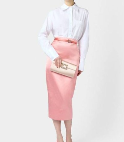 Rogger Vivier Efflorescence Clutch in satin