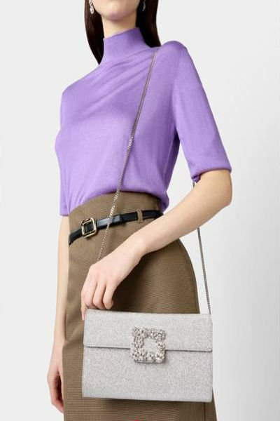 Rogger Vivier Efflorescence Clutch in glitter