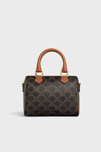 CELINE SMALL BOSTON IN TRIOMPHE CANVAS AND CALFSKIN