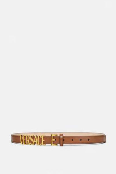 VERSACE LOGO LEATHER BELT