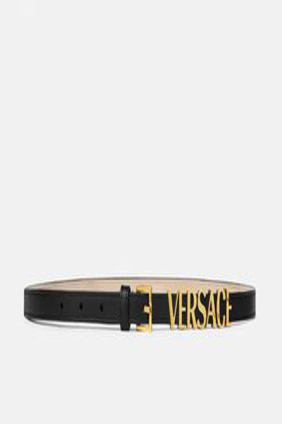 VERSACE LOGO LEATHER BELT