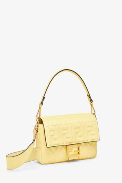 Fendi Baguette  Yellow nappa leather bag