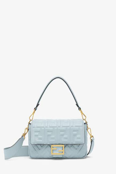 Fendi Baguette Light blue leather bag