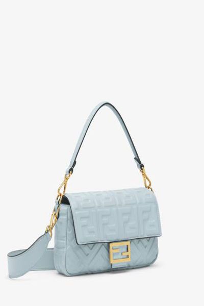 Fendi Baguette Light blue leather bag