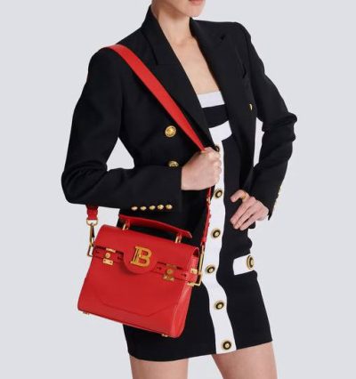 Balmain Smooth leather B-Buzz 23 bag