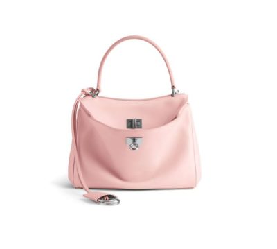 BALENCIAGA WOMEN'S RODEO HANDBAG MINI IN SUEDE PINK