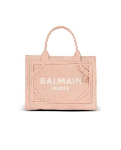 BALMAIN Small suede B-Army tote bag