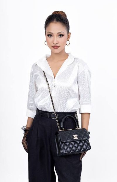 CHANEL FLAP BAG WITH TOP HANDLE