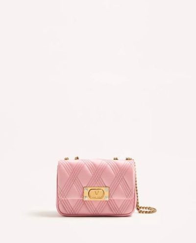 VALENTINO GARAVANI QUILTIE 67 SMALL SATIN SHOULDER BAG