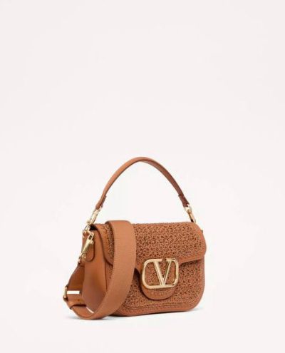 VALENTINO GARAVANI ALLTIME WOVEN LEATHER SHOULDER BAG