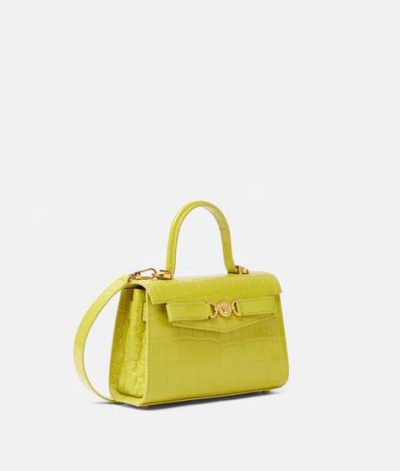 VERSACE CROC-EFFECT MEDUSA '95 SMALL HANDBAG