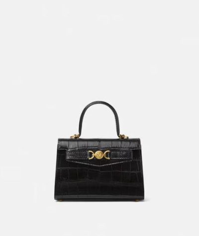 VERSACE CROC-EFFECT MEDUSA '95 SMALL HANDBAG