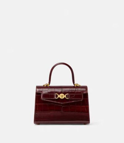 VERSACE CROC-EFFECT MEDUSA '95 SMALL HANDBAG
