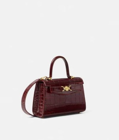 VERSACE CROC-EFFECT MEDUSA '95 SMALL HANDBAG