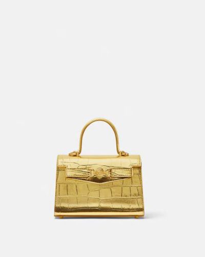 VALENTINO CROC-EFFECT MEDUSA '95 SMALL HANDBAG