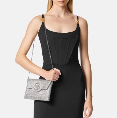 VERSACE CRYSTAL LA MEDUSA ENVELOPE CLUTCH
