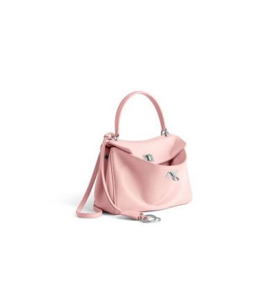 BALENCIAGA WOMEN'S RODEO HANDBAG MINI IN SUEDE PINK