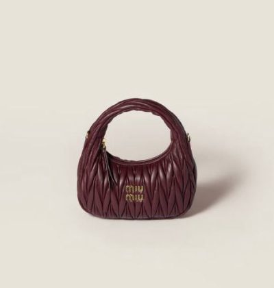 Miu Miu Wander matelassé nappa leather hobo bag Small