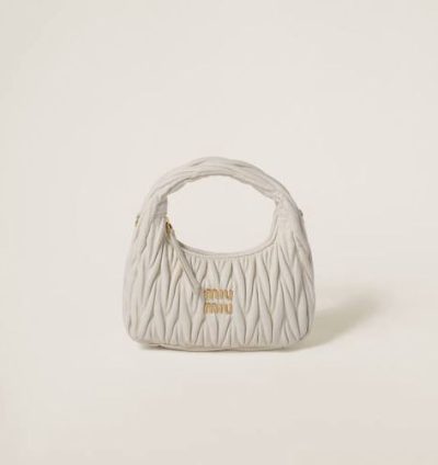 Miu Miu Wander matelassé nappa leather hobo bag Small