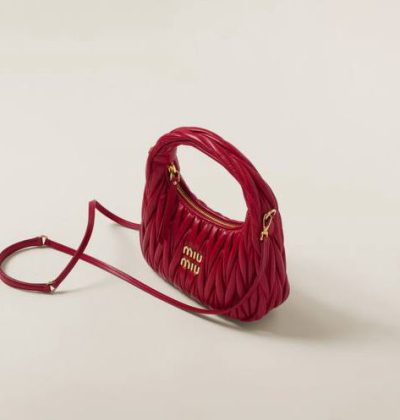 Miu Miu Wander matelassé nappa leather hobo bag Small