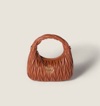 Miu Miu Wander matelassé nappa leather hobo bag Small