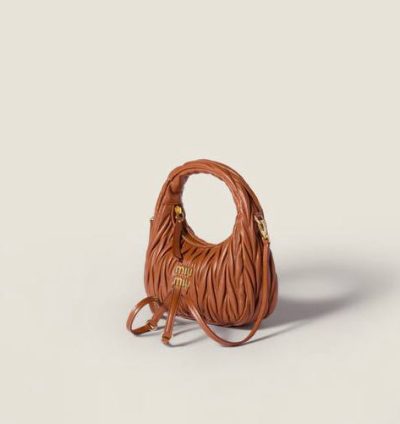Miu Miu Wander matelassé nappa leather hobo bag Small