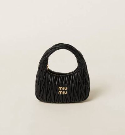 Miu Miu Wander matelassé nappa leather hobo bag Small