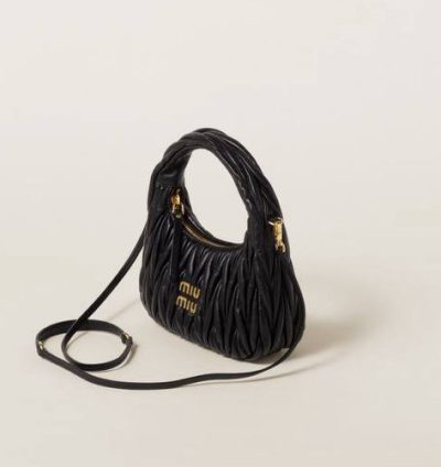 Miu Miu Wander matelassé nappa leather hobo bag Small