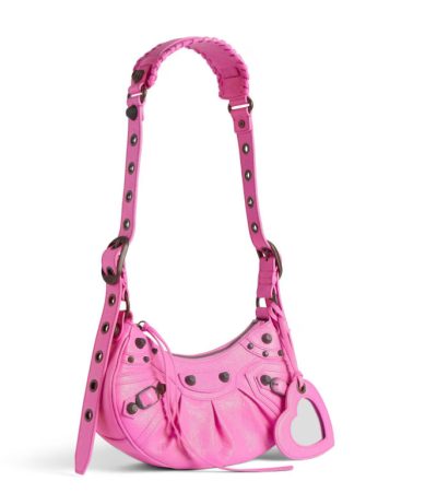 Balenciaga Women's Le Cagole Shoulder Bag Xs in Glossy Pink