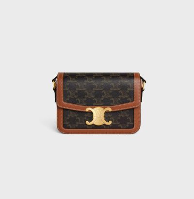 CELINE TEEN TRIOMPHE BAG IN Triomphe Canvas and Calfskin